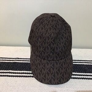Michael Kors Dark Brown Monogram adjustable strap baseball cap